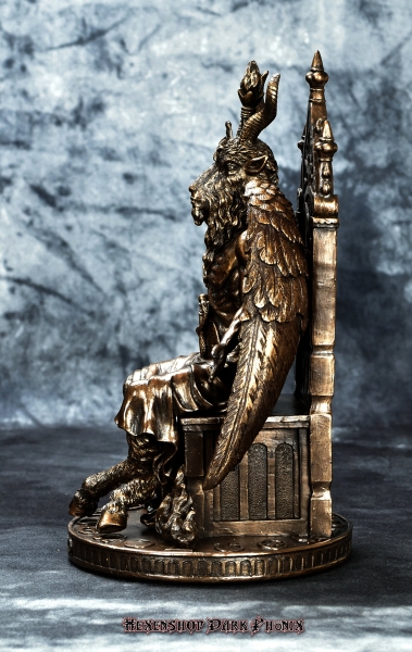 Hexenshop Dark Phönix Baphomet auf Thron Figur